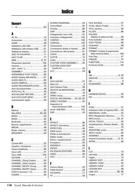 Manuale Tyros 4 Italiano - Yamaha