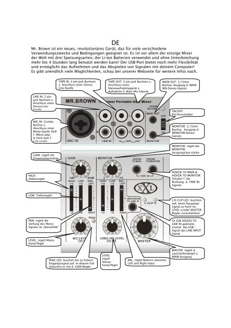 Mr. Brown Ultra-Compact 3-power Portable USB Mixer - Xxlinside.com