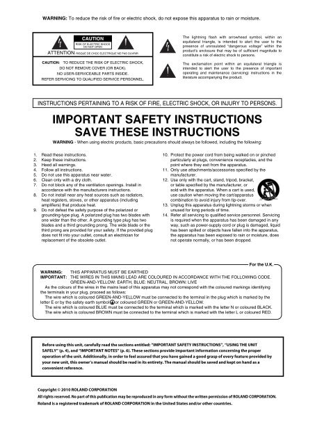 Owners Manual - Roland