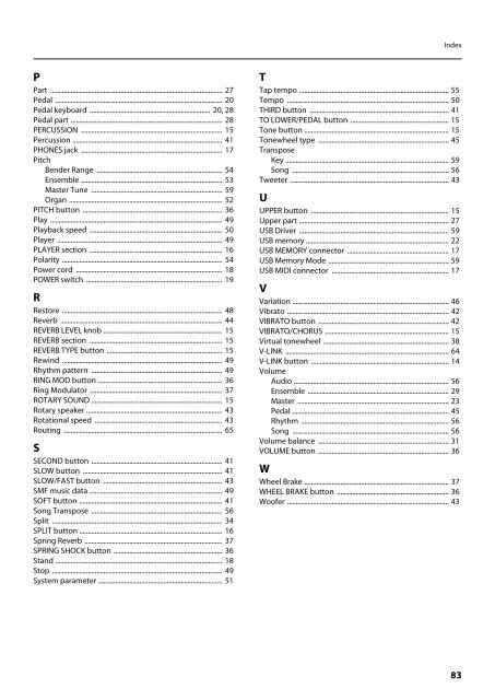 Owners Manual - Roland