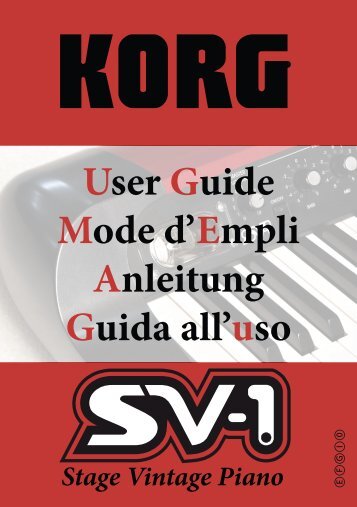 KORG SV-1 1.0 User GUIDE (EFGI1) - Scavino
