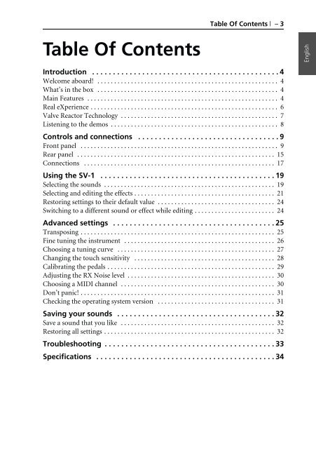 KORG SV-1 1.0 User GUIDE (EFGI1) - Scavino