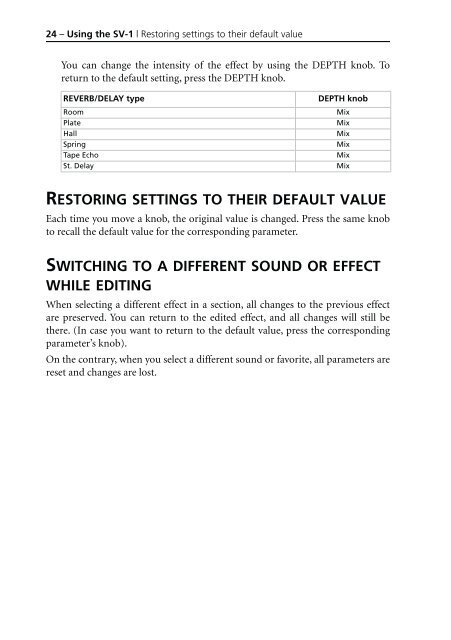 KORG SV-1 1.0 User GUIDE (EFGI1) - Scavino