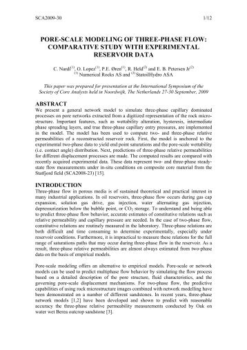 pore-scale modeling of three-phase flow: comparative ... - SCAWeb