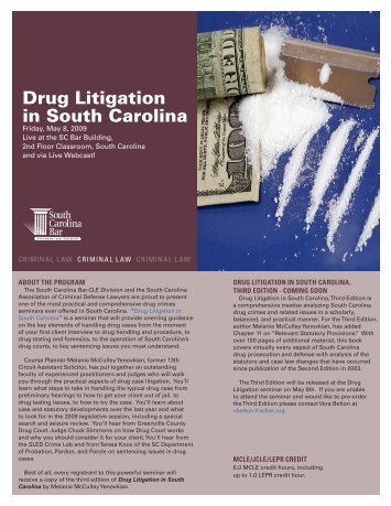 Drug Litigation in South Carolina - South Carolina Bar Association