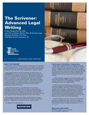 The Scrivener: Advanced Legal Writing - South Carolina Bar ...