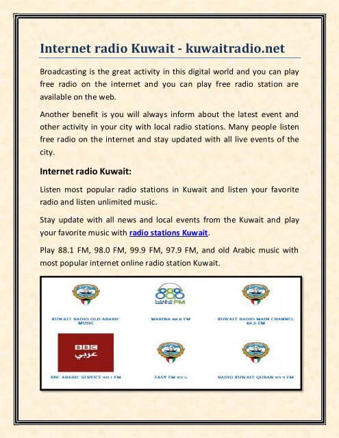 Internet radio Kuwait - kuwaitradio.net