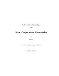 2004 Annual Report - Virginia State Corporation Commission ...