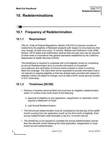 10. Redeterminations