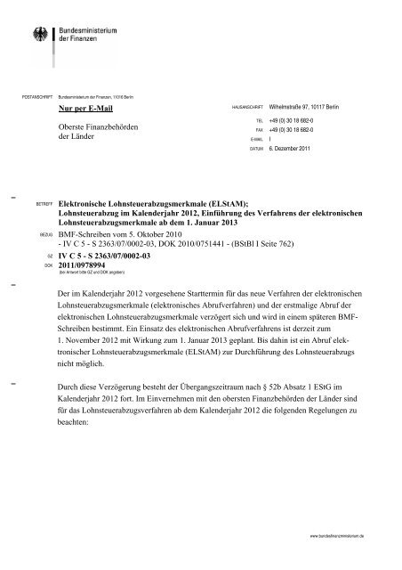 Bmf Schreiben Elster