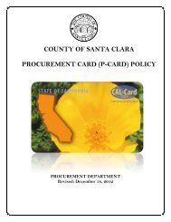 (P-Card) Policy - County of Santa Clara