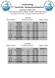 Ausschreibung 17. Sterkrader Nachwuchsschwimmfest - DSV