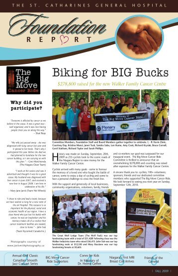 Biking for BIG Bucks - St. Catharines General Hospital Foundation