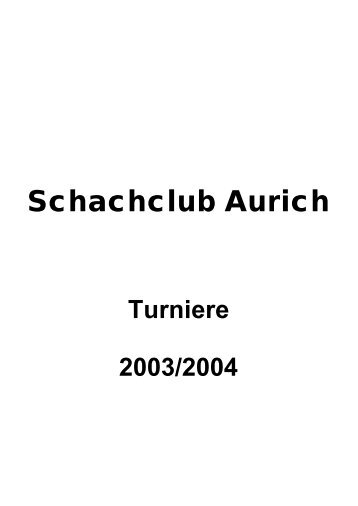 Turniersieger - Schachclub Aurich