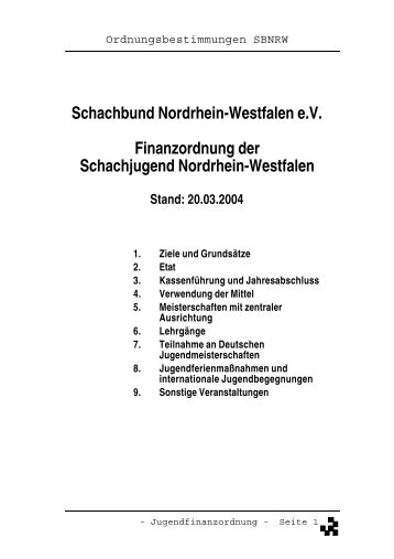 Jugendfinanzordnung - Schachjugend NRW