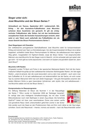 Braun Series 7 795cc José Mourinho Pressemitteilung (September