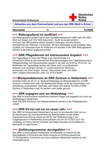 Aus- und Fortbildungsprogramm 2010 verfügbar - Drk-Heidenheim