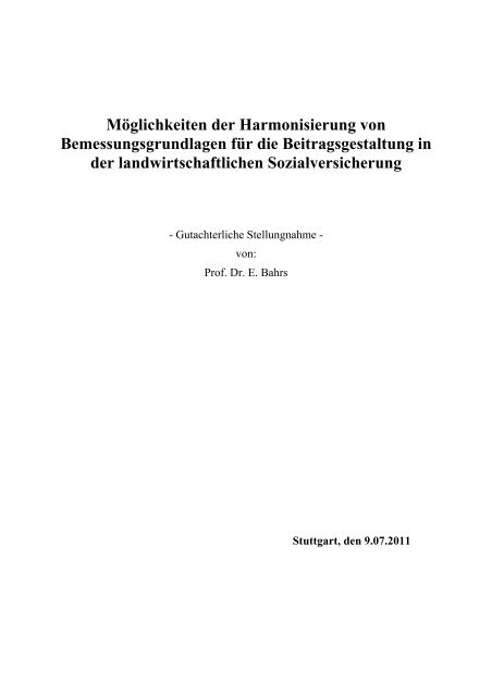 MÃ¶glichkeiten der Harmonisierung von Bemessungsgrundlagen fÃ¼r ...