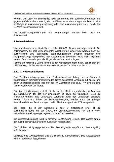 Zuchtbuchordnung - Landesschafzuchtverband Mecklenburg ...