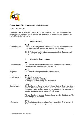 Schulordnung Oberstufe