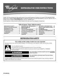 refrigerator user instructions - Commercial Laundry Equipment ...