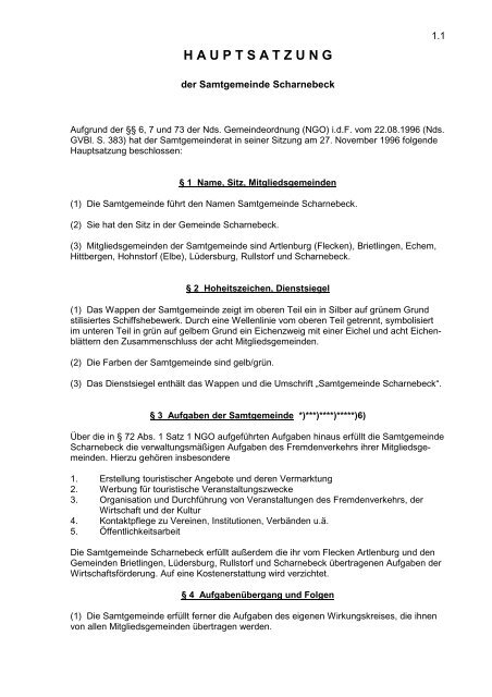 Satzung1.1 - Hauptsatzung - Samtgemeinde Scharnebeck