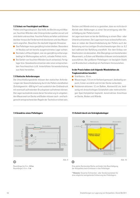 Empfehlungen zur Lagerung von Holzpellets - Depi