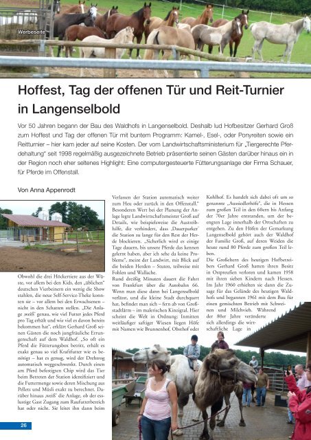 Hoffest, Tag der offenen TÃƒÂ¼r und Reit-Turnier in Langenselbold