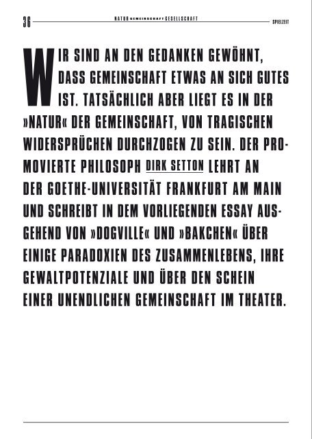 zeitungzur - Schauspiel Frankfurt