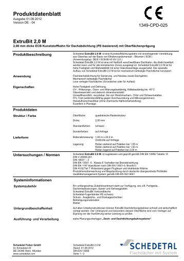 Produktdatenblatt ExtruBit 2,0 M - Schedetal Folien GmbH