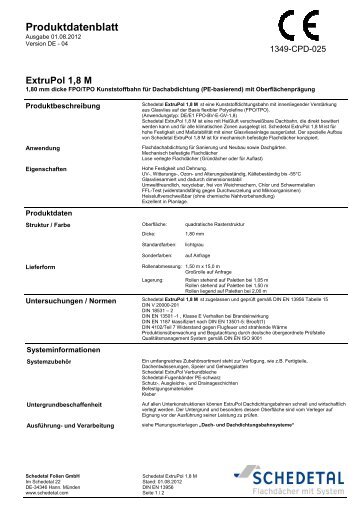 Produktdatenblatt ExtruPol 1,8 M - Schedetal Folien GmbH