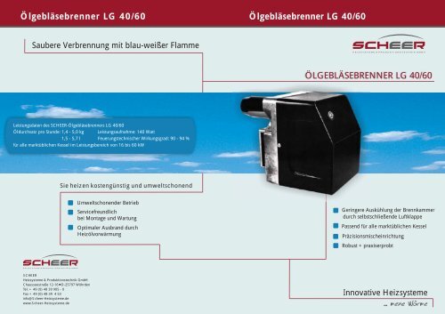 Ã–LGEBLÃ„SEBRENNER LG 40/60 - Scheer Heiztechnik GmbH