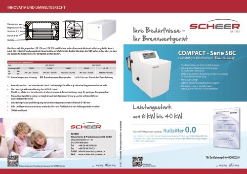 BroschÃ¼re COMPACT-Serie SBC - Scheer Heiztechnik GmbH