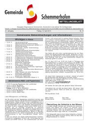 Mitteilungsblatt Nr.15 - Gemeinde Schemmerhofen