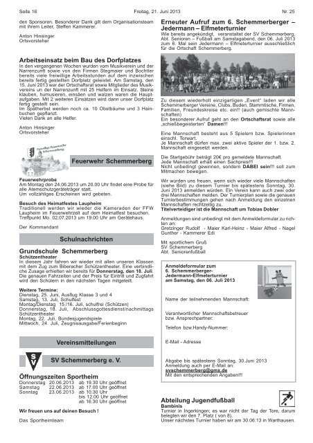 Mitteilungsblatt Nr.25 - Gemeinde Schemmerhofen