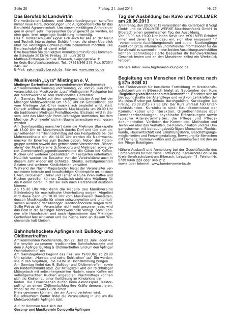 Mitteilungsblatt Nr.25 - Gemeinde Schemmerhofen