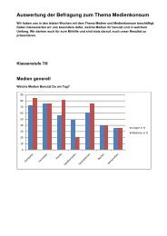 Auswertung der Befragung zum Thema Medienkonsum