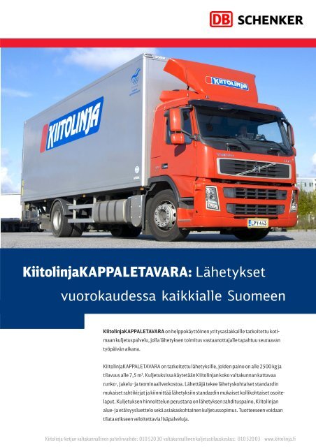 LÃ¤hetykset vuorokaudessa kaikkialle Suomeen - Schenker