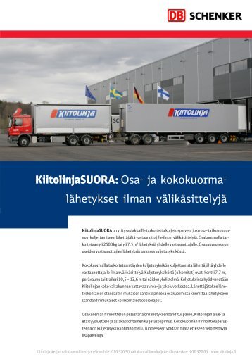 KiitolinjaSUORA: Osa- ja kokokuorma- lÃ¤hetykset ilman ... - Schenker