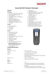 Data Sheet, Ascom d81 DECT Handset, Messenger, TD ... - Ascom US
