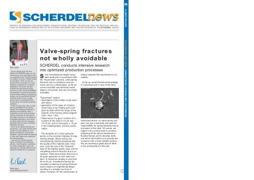 Valve-spring fractures not wholly avoidable - Scherdel GmbH