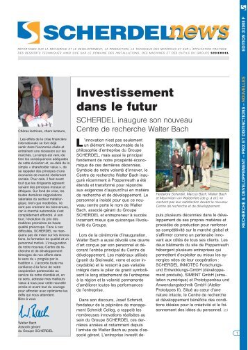 Investissement dans le futur - Scherdel GmbH