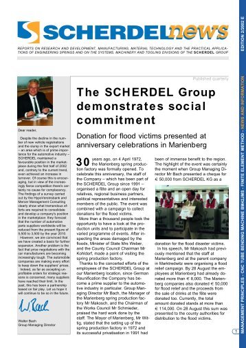 The SCHERDEL Group demonstrates social ... - Scherdel GmbH