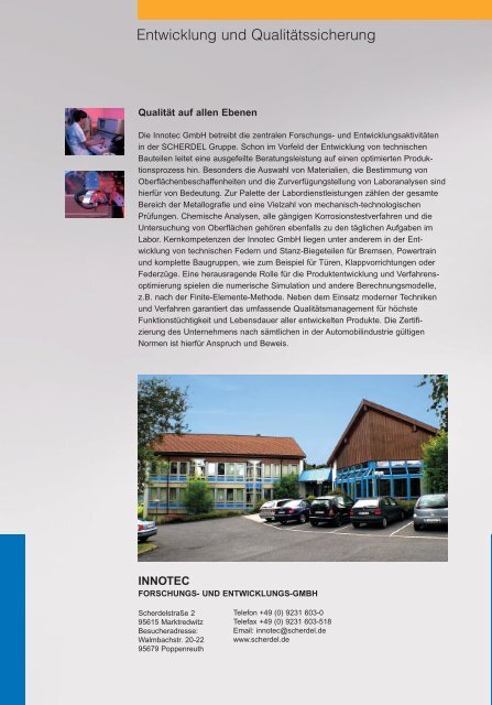 Forschung und Entwicklung - Scherdel GmbH