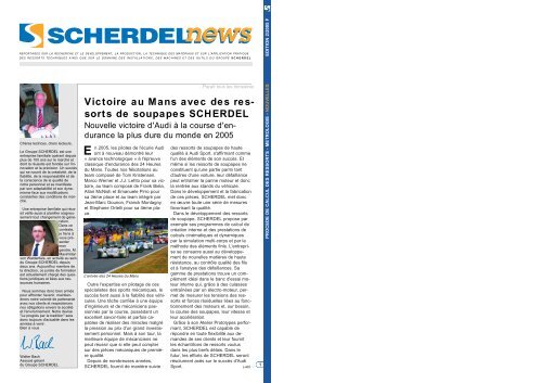 Victoire au Mans avec des res- sorts de soupapes ... - Scherdel GmbH