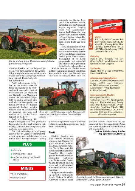 Traktortest Massey Ferguson 6460 top agrar ÃƒÂ–sterreich 4/2009 (PDF ...