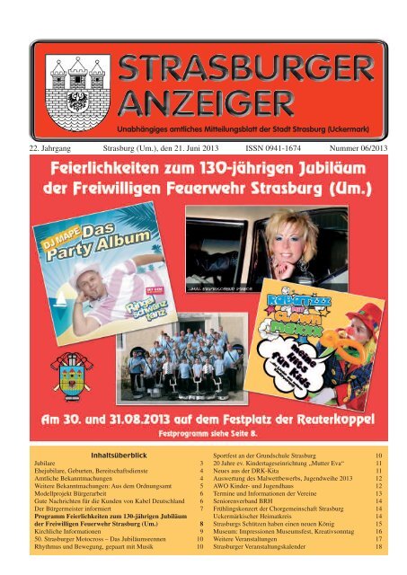 22. Jahrgang Strasburg (Um.), den 21. Juni 2013 ... - Schibri-Verlag