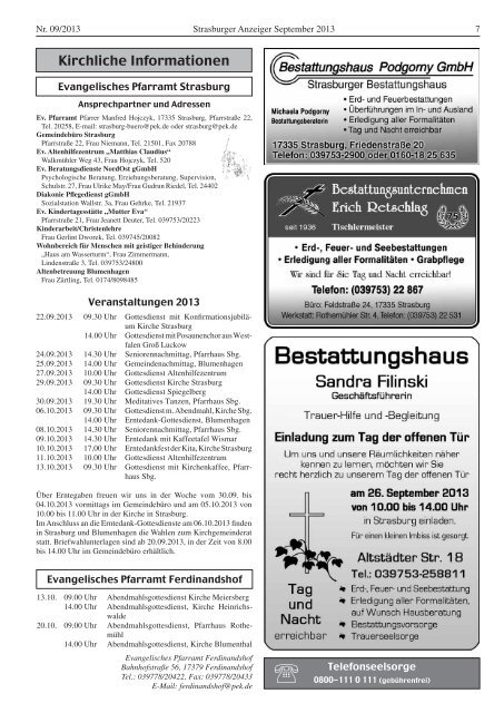 22. Jahrgang Strasburg (Um.), den 20. September ... - Schibri-Verlag