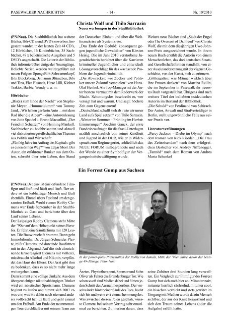 Jahrgang 8 ISSN 1611-227X 16. Oktober 2010 Nr. 10 - Schibri-Verlag