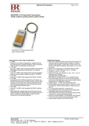 MOVIPORT C118 Hand Held Tachometers ideally ... - Braun GmbH